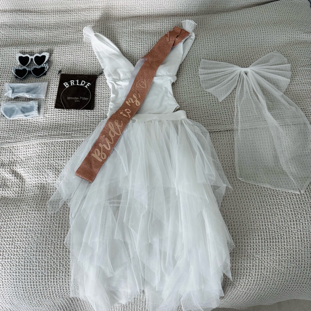 Bachelorette, wedding, bride dress set